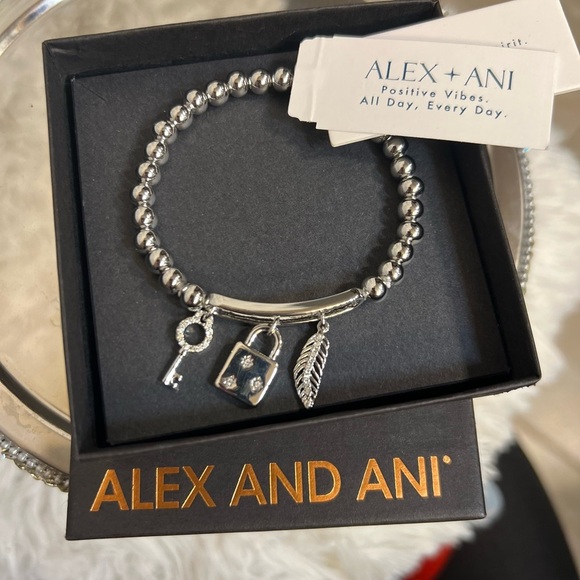 🩷🩷NWT-ALEX + ANI,  SUPER CUTE Pavé Lock + Key Stretch Bracelet🩷🩷 - Picture 6 of 6